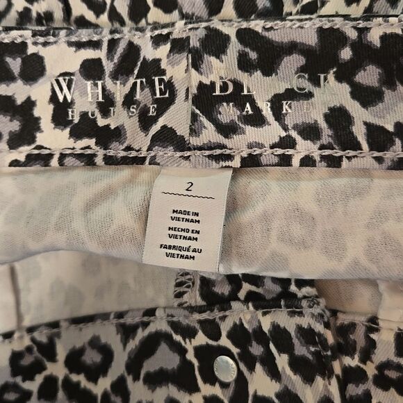 White House Black Market skinny ankle leopard print jeans size 2 - Picture 8 of 9